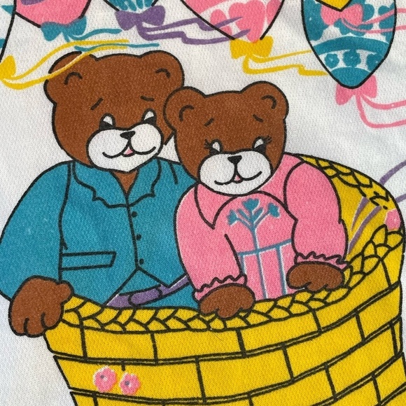 Vintage Bear Family in Hot Air Balloon 1980s Sweatshirt - Picture 3 of 7